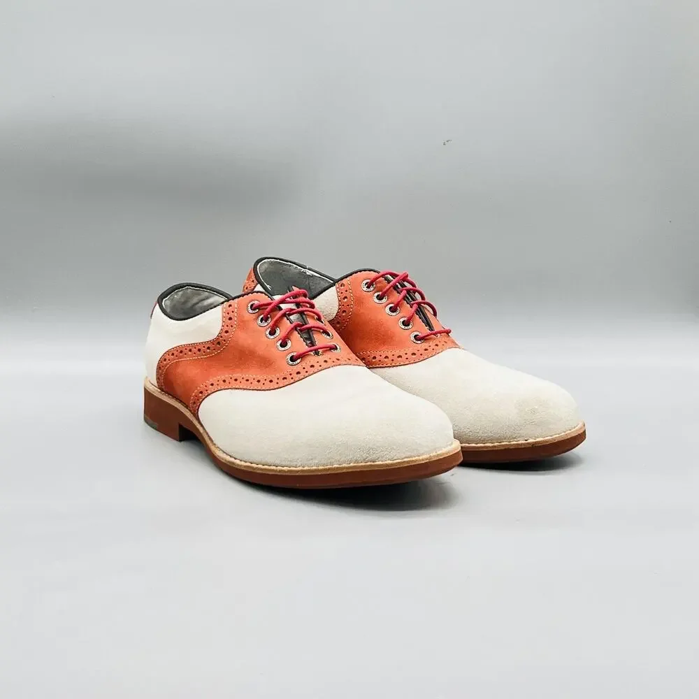Johnston & Murphy Shoes Mens 8 Suede Saddle Oxford Dress Flex System Colorblock